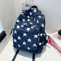 Schoolbag Cute Star School Bag Girls Junior High School Student Japanese Large Capacity Computer Backpack Mori College Student Travel Backpack mėlyna