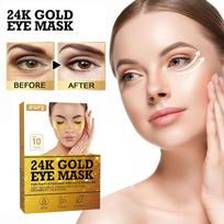 24K Gold Collagen Eye Mask Patches - Alleviate Fine Lines & Dark Circles beige