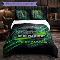 Fendt Customized Name Text Bedding Set, 1 Duvet Cover & 2 Pillowcases Personalized Bedroom Gift 135cmx200cm gray