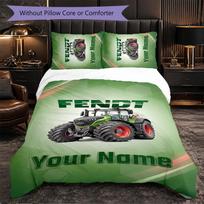 Fendt Customized Name Text Bedding Set, 1 Duvet Cover & 2 Pillowcases Personalized Bedroom Gift 135cmx200cm