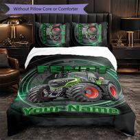 Fendt Customized Name Text Bedding Set, 1 Duvet Cover & 2 Pillowcases Personalized Bedroom Gift 140cmx200cm