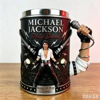 Kūrybingas Michaelo Jacksono alaus puodelis 304 nerūdijančio plieno dervos puodelis Unikali dovana gerbėjams 300ml gray