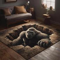 Tekstūruotas raudonas abstraktus kilimas Modernus 3D iliuzijos grindų kilimėlis svetainei Drąsus minimalistinis kilimo dizainas Šiuolaikinio meno namų dekoras 50x80cm