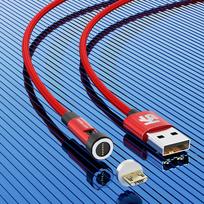 KEYSION 5A magnetinis USB kabelis Pasukamas žaidimų laidas Greito įkrovimo C tipo kabelis Magnetinis įkroviklis Duomenų mikro USB mobiliojo telefono laidas for Micro 2m 3A raudona