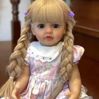 NPK 55 cm Baby Doll Girl Reborn Princess Minkšta viso kūno silikoninė vonios lėlė 55cm rožinė
