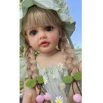 NPK 55 cm Baby Doll Girl Reborn Princess Minkšta viso kūno silikoninė vonios lėlė 55cm žalia