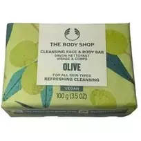 „The Body Shop“ alyvuogių valomasis veido ir kūno muilas – kietasis muilas veidui ir kūnui, 100,0 g