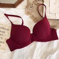 Besiūliai apatiniai moteriški didesnio dydžio liemenėlės Sexy Deep V Push Up liemenėlė Solid Wireless Patogus 85 90 CDE puodelio apatinis trikotažas 85D bordinė