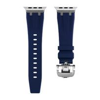 Apyrankė Prabangi minkšto silikono apyrankė Apple Watch Ultra 49mm Series 8 7 6 SE 5 4 skirtam iWatch 42mm 44 45mm apyrankė su drugelio sagtimi AP 42mm 44mm 45mm blue