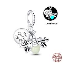 Originalūs 925 prabos sidabro magiškos spalvos chameleono švytinčios serijos pakabukai, tinkantys apyrankei, pasidaryk pats papuošalų dovanos white