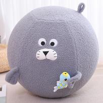 Didelė apvali rutulinė jogos rutulinė pagalvė pliušinė žaislinė lėlė Panda krokodilo lėlė 50cm（0.9kg） pilka