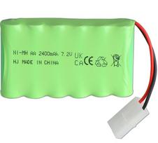 YUNIQUE GREEN-CLEAN-POWER – 7.2V 2400mAh NiMH įkraunama baterija su Tamiya KET 2P jungtimi – 6 AA elementų paketas RC