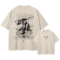 Anime Berserk Guts Acid marškinėliai Retro Vintage Plauta Grafika Tees Vyrai Harajuku Medvilnė Laisvalaikio Trumpomis rankovėmis Marškinėliai Viršūnės Unisex M beige