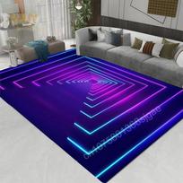 3D LED šviesų iliuzijos kilimas svetainei Skalbiamas grindų kilimas Paauglių vaikų berniukų mergaičių kambario dekoras Kilimas svetainei Didelis plotas Neslystantys kilimai 140x200cm-55x79in