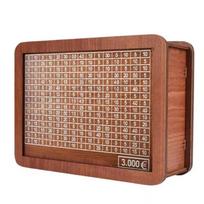 500/1000/2000/3000/5000/10000 eurų pinigų dėžutė Piggy Bank Medinė pinigų banko daugkartinė pinigų dėžutė su taupymo tikslo ir skaičių dėžutėmis beige