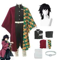 Anime Kimetsu No Yaiba Tomioka Giyuu Cosplay Kostiumas Aksesuarai Rinkinys Uniformos Kostiumai Perukas Vaikas Suaugęs Šventė Dovana S black