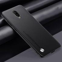 Prabangus PU odinis dėklas OnePlus 6 6T galiniam dangteliui Matinis silikoninis smūgiams atsparus apsauginis telefono dėklas One Plus 6T 6 OnePlus6 T For OnePlus 6T juoda