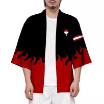 Anime Kakashi Konoha Madara Haori Sasuke Cosplay kostiumai Kimono Uchiha Simbolis Striukė Japoniškas paltas Megztinis pižama Chalatas XL black