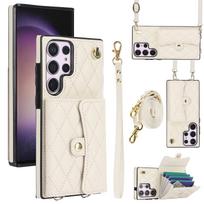 Krepšys per petį piniginė telefono dėklas Samsung Galaxy S25 S24 S23 S22 Plus Note 20 Ultra S21 FE A16 A15 A55 A35 A54 kortelių laikiklio dangtelis Galaxy A53 5G black