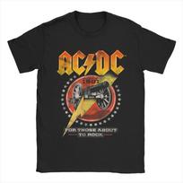Vyriškas marškinėlis AC-DC Roko Muzikos Grupė For Those About To Rock 1981 Juokingas Grynos Medvilnės Marškinėlis T-shirt Apvalia Kaklo Apykakle Drabužiai Su Spauda L juoda