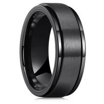 Nerūdijančio plieno nerimo Fidget Spinner žiedai vyrams Šaunūs Punk sukami besisukantys žiedai vyrams Antistresiniai vestuviniai žiedai Papuošalai 8 black