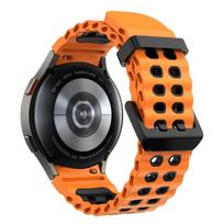 Silikoninis dirželis Samsung Galaxy Watch 7 6 5 44mm 40mm Sportinis kvėpuojantis pakaitinis apyrankės laikrodis 4 6 classic 47mm 46mm 43mm Galaxy Watch 7 44mm orange