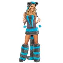 Cosplay Helovino vakarėlio kostiumas, leopardinio rašto vilkas su didele uodega, žaidimo kostiumas, Katwoman vaidmenų žaidimo uniforma Average size gray