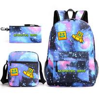 Geometrijos sprint žaidimo kuprinė Geometry Dash šilumos perdavimo kuprinė pradinės mokyklos krepšys laisvalaikio krepšys 17 inch backpack