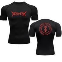 Anime Berserk Kompresiniai marškinėliai Vyriški Fitneso Tight Ilgomis Rankovėmis Sportiniai Marškinėliai Treniruotė Bėgimas Marškinėliai Sporto Salė Sportinė Apranga Greitai Džiūstantys M black