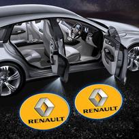 2 vnt. Automobilio durų projektoriai Ženklelis LED Sveikinimo šviesa Renault Dacia Sport Duster Megane 2 3 4 IV Clio Fluence Logan Captur Renault gray