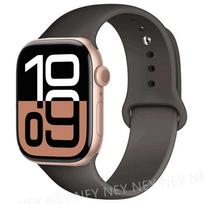 Silicone Band For Apple Watch straps Ultra 2 49mm 45mm 44-40mm 41mm sport bracelet Apple Watch series 10 42mm-46mm 8 7 6 5 SE 9 38mm-40mm-41mm S-M black