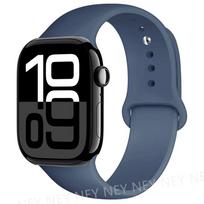 Silicone Band For Apple Watch straps Ultra 2 49mm 45mm 44-40mm 41mm sport bracelet Apple Watch series 10 42mm-46mm 8 7 6 5 SE 9 49mm-42-44-45mm S-M black