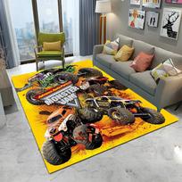 3D Monster Jam Monster Truck Animacinis Kilimas Kilimas Namų Svetainei Miegamajam Sofai Durų Kilimėlis Dekoras, Vaikų Plotas Kilimas Neslystantis Grindų Kilimėlis 70x100cm