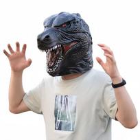 Godzilos kaukė Lateksinis galvos apdangalas Helovino Cosplay juoda