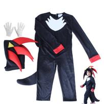 Sonic Cosplay Kombinezonas Helovino Kostiumas Vaikams Su Kvėpuojančiu Audiniu 140-150 black
