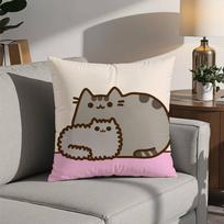 Kawaii P-Pusheen Mielas katės Pagalvės užvalkalas Sofos Dekoratyvinis Namų Dvipusis Spausdinimas Trumpas Pliušas Pagalvės užvalkalas Šventinė Dovana 12x12Inch white