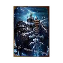Šiuolaikinis World of Warcraft Metalinis skardinis ženklas Plakatas Sienos menas Miegamajam Studijai Namų dekoras Tobulas sienos dekoras Cuadros 20x30cm（7.8x11.8inch） gray