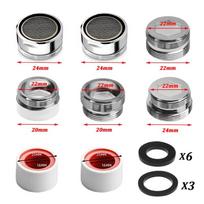 Virtuvinio maišytuvo adapterių rinkinys 18/20/22/24mm į 22mm su tarpine metalinis vidinis/išorinis taupantis čiaupo aeratoriaus jungiklis Vonios reikmenys gray