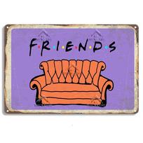 Central Perk draugų kava, Vintažinis metalinis skardinis ženklas, Dekoratyvinė plokštelė, Retro lėkštė Kavinė Virtuvė Svetainė Baras Plakatas, UW83 20x30cm（7.8x11.8inch）