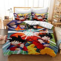 Šaunus Super Dragon Ball Z Son-Goku Anime Japonijos patalynės komplektas Pagalvės užvalkalas Lovatiesė 3D spausdinimas Vaikams Berniukui Antklodės Užvalkalas Dovana US Twin(172*218cm)3pcs