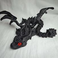 3D Spausdintas Magiško Drakono Judantis Sąnarių Fidget Žaislas Besisukantis Articulated Biuro Stalo Ornamentas Suaugusiems Vaikams Žaislas Amatai Dovana juoda