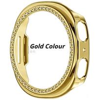 Blizgus deimantinis dėklas, skirtas Samsung Galaxy Watch 9 8 40mm 44mm priedams, tuščiaviduris PC mūrinis apsauginis buferio korpusas galaxy watch 8 dangteliui 44mm 40mm Galaxy Watch 8 44mm auksas