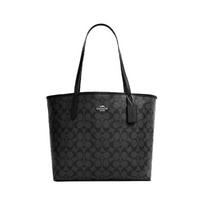 Coach City 33 Klasikinis monogramos užsegimas spaudėmis Didelės talpos pirkinių krepšys Moteriškas krepšys Juodas 5696-SVTSQ Basic Set (Bag+Dust Bag) black