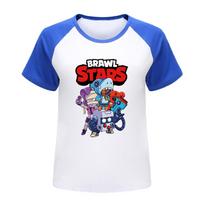 4093 Vaikų Brawl Stars Spausdinimo Raglan trumpomis rankovėmis T-shirt 100cm mėlyna
