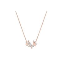 Swarovski Lilia Romantiškas drugelio formos papuošalas Rožinio aukso padengtas kristalinis karoliai Moteriški karoliai 5382366 Box (Random Color) white