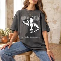Vasarinis Madingas Vintažinis Ariana Grande Retro Marškinėlis, Eternal Sunshine Tour 2026 Marškinėlis, Unisex Pop Žvaigždės Gerbėjo Marškinėlis, Streetwear Muzikinis Marškinėlis M gray