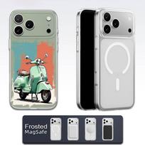 Moto Dviratis V-Vespa Telefono dėklas iPhone 17,16,15,14,13,12,11,Pro,Max,Plus,E,Air,Mini Magsafe Skaidrus iPhone12 white