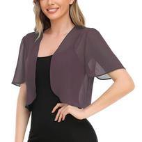 Moterų švelnus šifono skara apklotas vakarinei suknelei vestuvių apsiaustas bolero flaper stiliaus L beige