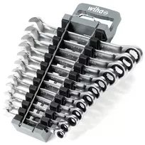 Ring ratchet wrench set, 12 pieces, wrench sizes 8 - 19 mm