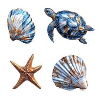 3/4 vnt./rinkinys Medinės žuvys Sienos dekoracija Sodybos Rustic Jūrinis Vėžlio kiautas Jūrų žvaigždė Sienos meno skulptūra Namų svetainės vonios kambario sienai C gray